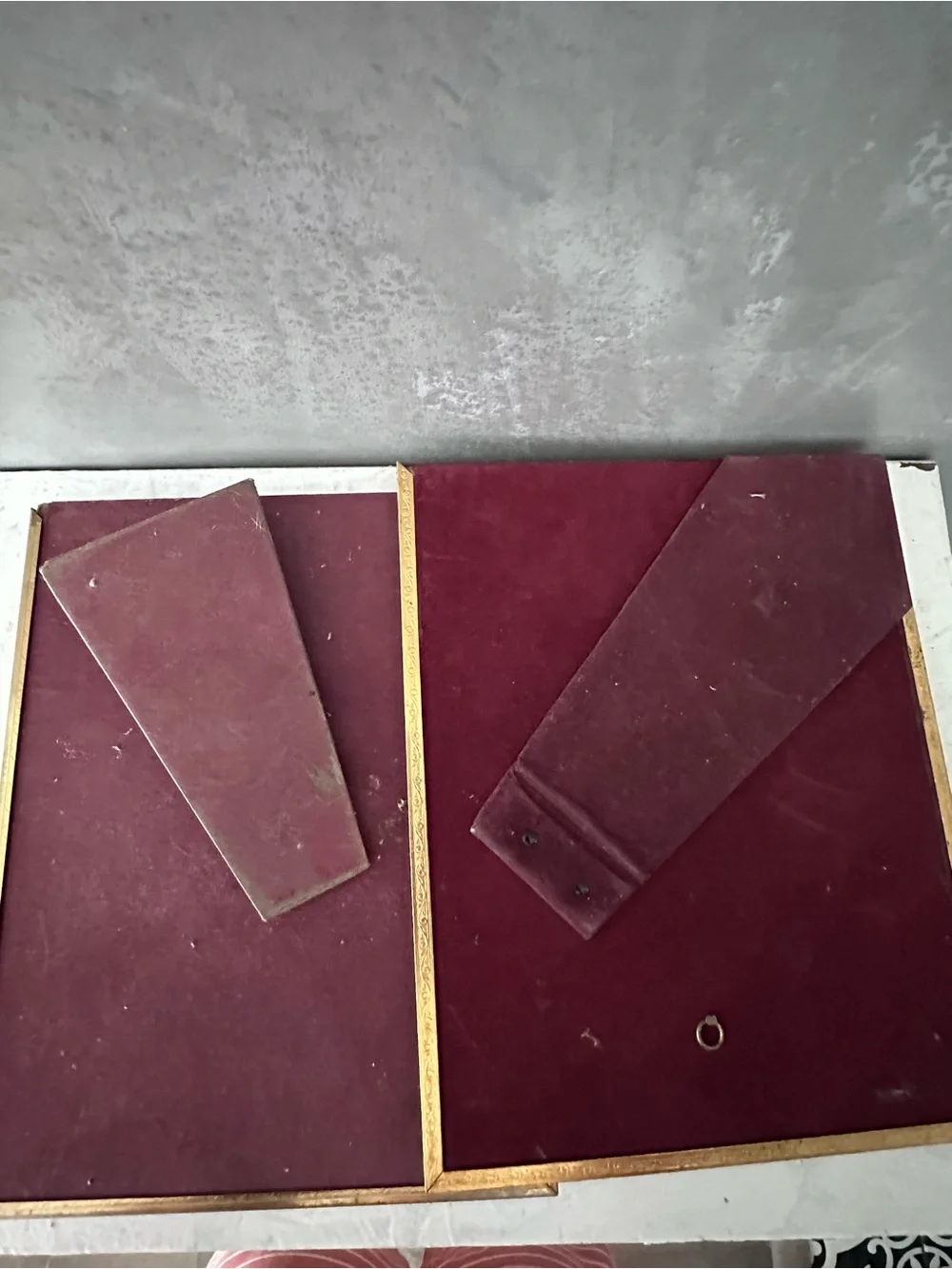 Vintage 8X10 ORNATE LEMON GRECIAN GOLD METAL Picture Frames VELVET BACK Lot Of 2